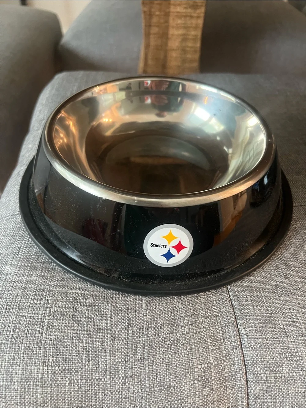NFL Steelers Black Stainless Steel Pet Bowl